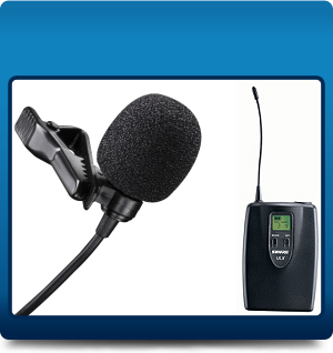 Wireless lapel microphones Wireless lapel microphones